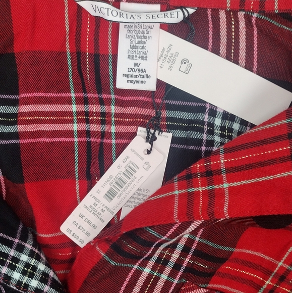 New! NWT Victoria's Secret Red Plaid Shirt - Picture 4 of 7